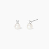Orecchini con perle coltivate e diamanti lab-grown 0,045 carati MY DIAMOND