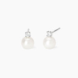 Orecchini con perle coltivate e diamanti lab-grown 0,06 carati MY DIAMOND