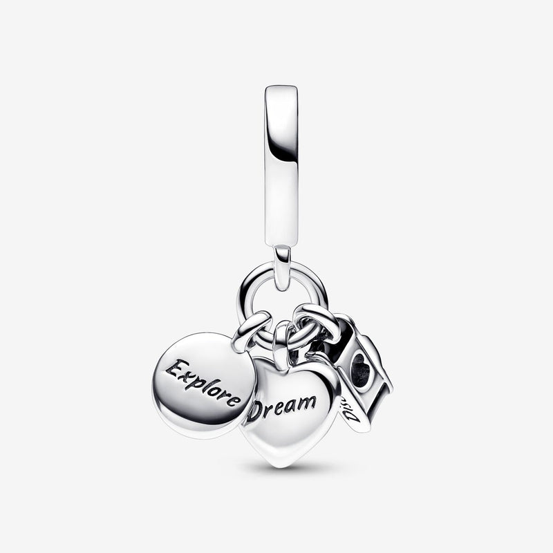 Charm Pendente Fotocamera, Cuore e Bussola - Gioielleria Fondente