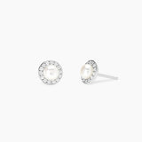 Orecchini con perla coltivata e diamanti lab-grown 0,011 carati MY DIAMOND
