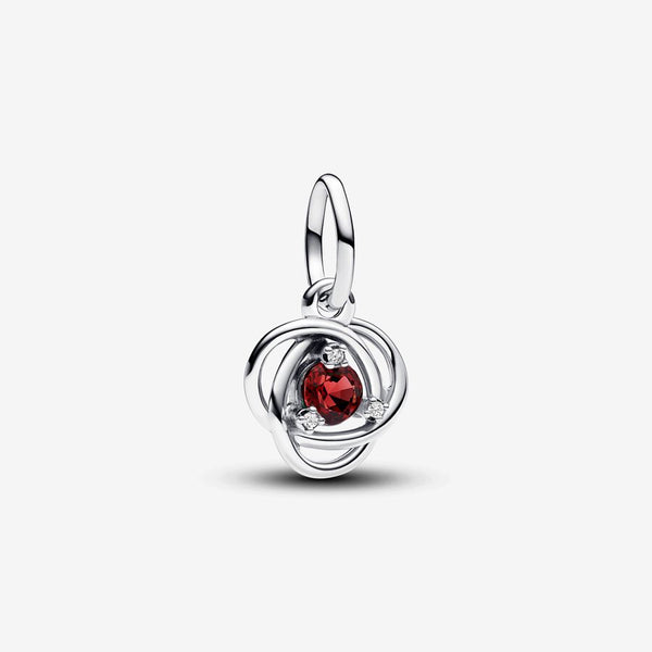 Pendente Cerchio Eterno Rosso Scuro Gennaio - Gioielleria Fondente
