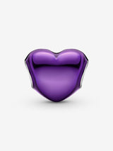 Charm Cuore Metallico Viola