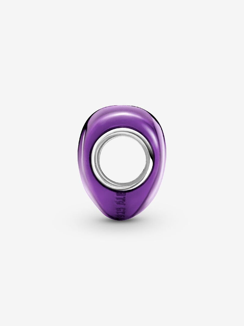 Charm Cuore Metallico Viola