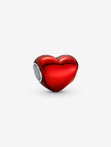 Charm Cuore Metallico Rosso