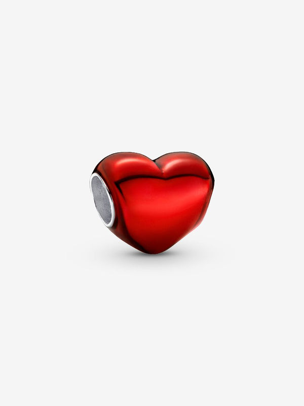Charm Cuore Metallico Rosso