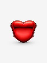 Charm Cuore Metallico Rosso