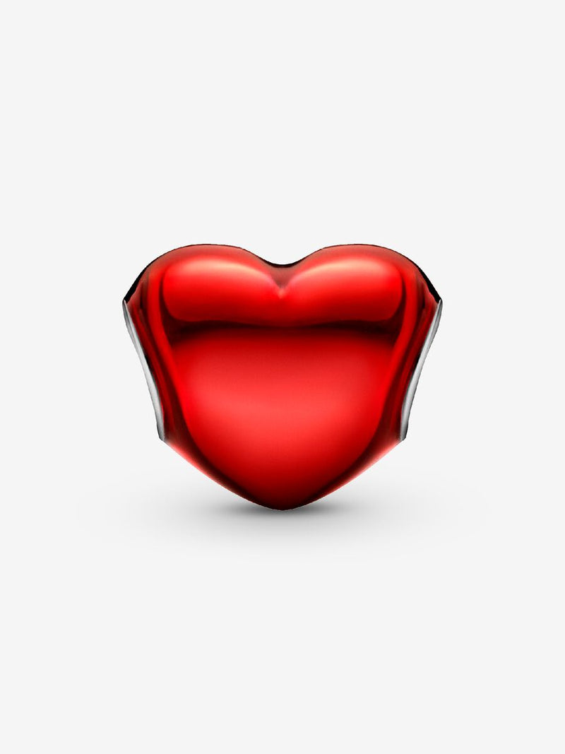 Charm Cuore Metallico Rosso