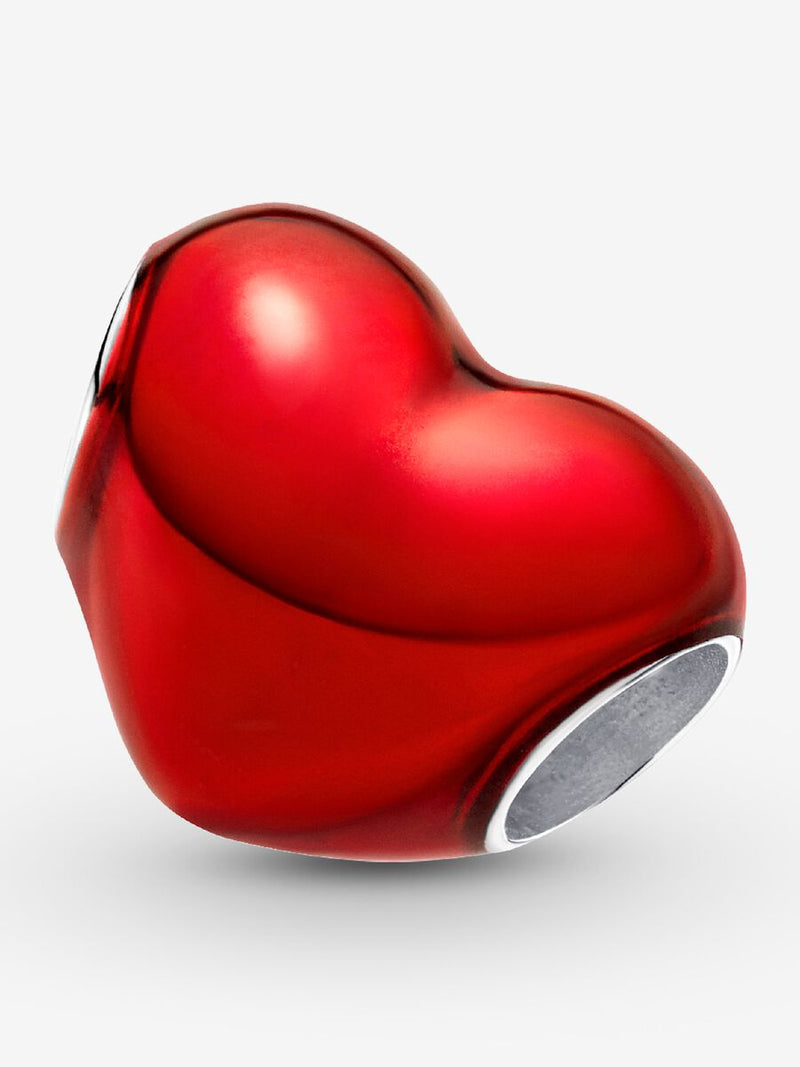 Charm Cuore Metallico Rosso