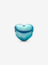 Charm Cuore Metallico Azzurro