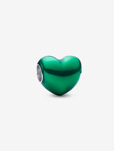Charm Cuore Metallico Verde