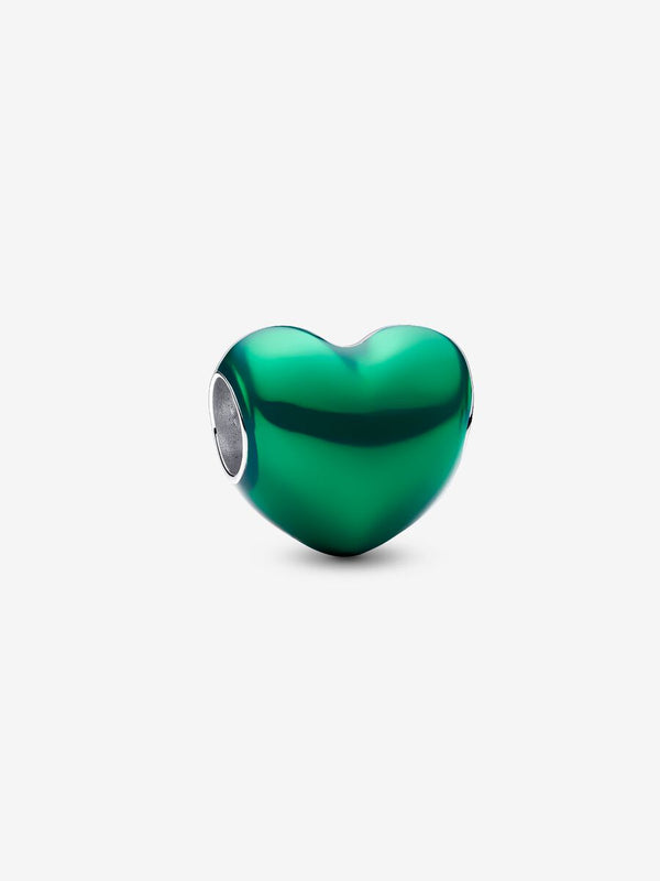 Charm Cuore Metallico Verde
