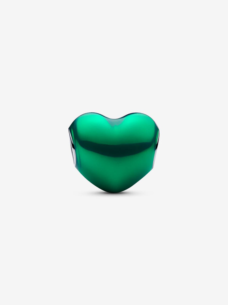 Charm Cuore Metallico Verde