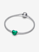 Charm Cuore Metallico Verde
