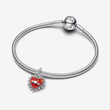 Charm Pendente Cuore Rosso con Freccia Girevole