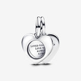 Charm Pendente Cuore con Lente di Ingrandimento da incidere