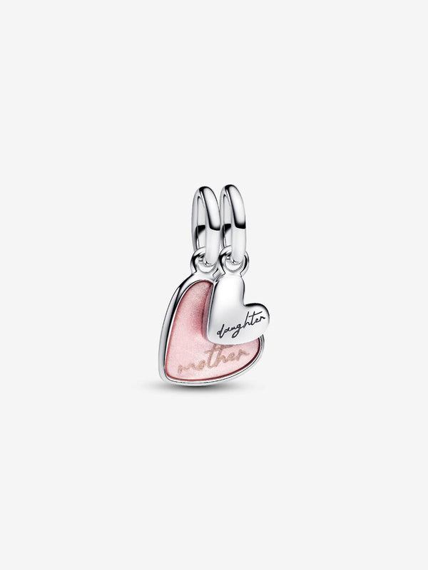 Charm Pendente Unione di Cuori Mamma e Figlia divisibile