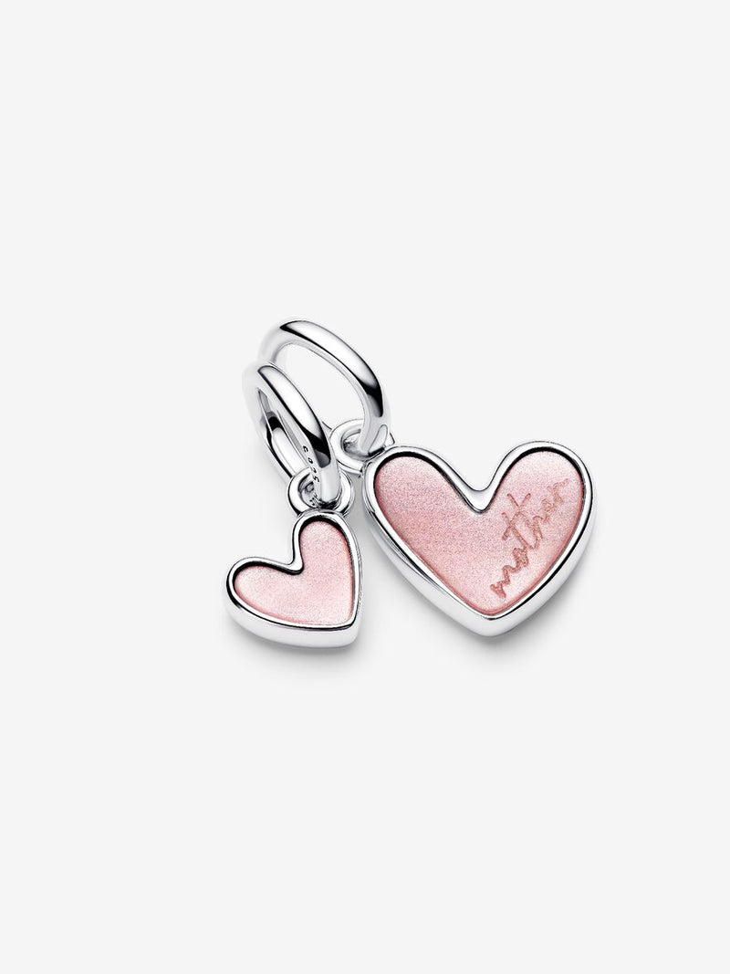 Charm Pendente Unione di Cuori Mamma e Figlia divisibile
