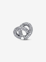 Charm Cuore Nodo Infinito e Pavè
