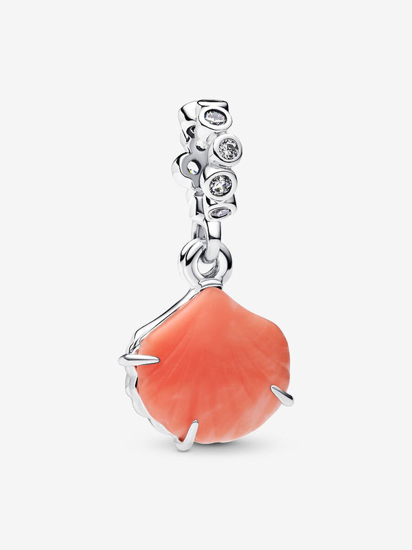 Charm Pendente Doppio Conchiglia Color Corallo