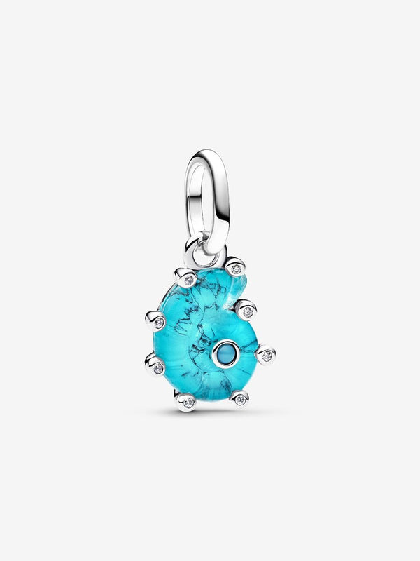 Charm Pendente Conchiglia Vetro di Murano Turchese