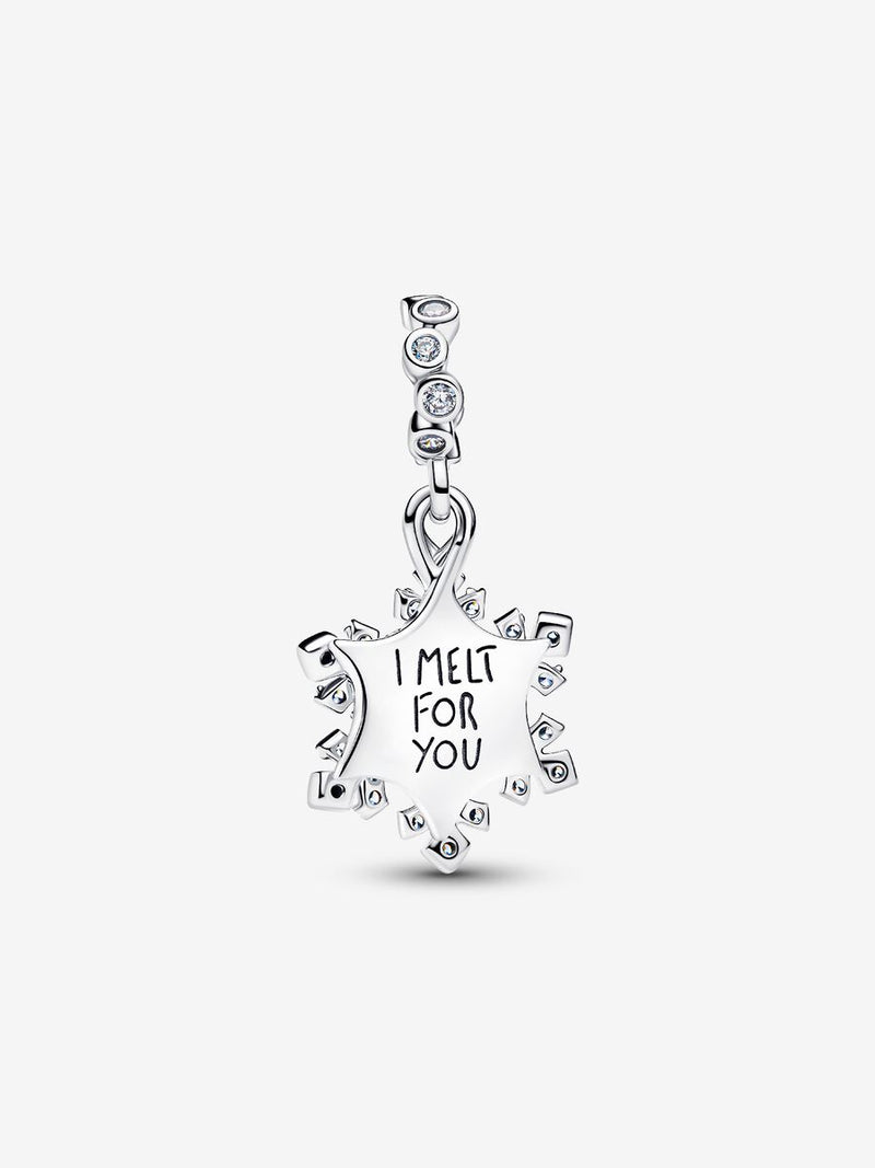 Charm pendente doppio Fiocco di neve opalescente Argento Sterling 925