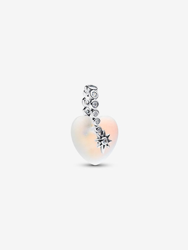 Charm Pendente Cuore e Stella Cadente Argento Sterling 925