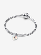 Charm Pendente Cuore e Stella Cadente Argento Sterling 925