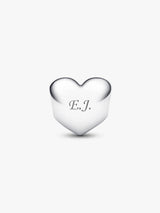 Charm Cuore con Pietra Rossa Scuro Gennaio da incidere