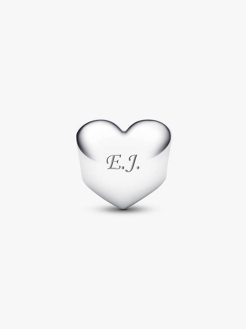 Charm Cuore con Pietra Rossa Scuro Gennaio da incidere