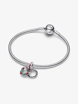 Charm Pendente Doppio Ghirlanda di Natale Argento Sterling 925