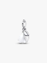 Charm Pendente Fiore Bucaneve Vetro di Murano Argento Sterling 925