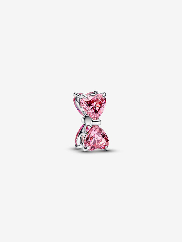 Charm Fiocco Luminoso Rosa Argento Sterling 925