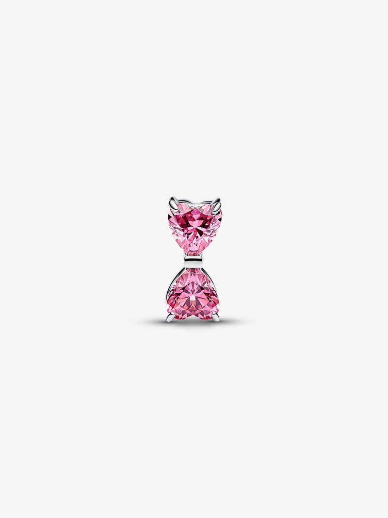 Charm Fiocco Luminoso Rosa Argento Sterling 925