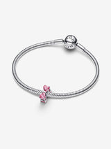 Charm Fiocco Luminoso Rosa Argento Sterling 925