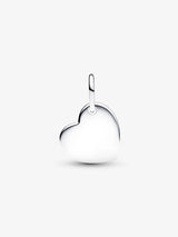 Charm Pendente Cuore con Pietra Rossa Scuro Gennaio Argento Sterling 925