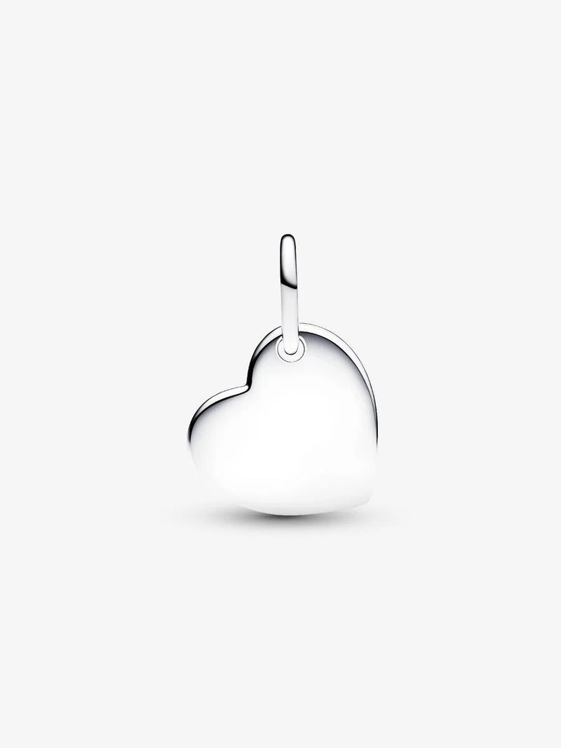 Charm Pendente Cuore con Pietra Rossa Scuro Gennaio Argento Sterling 925