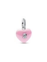 Charm Pendente Lucchetto Cuore Rosa "Yours" in ceramica