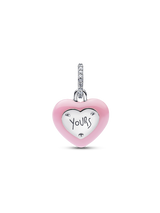 Charm Pendente Lucchetto Cuore Rosa "Yours" in ceramica