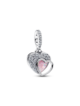 Charm Pendente Doppio Cuore Mamma Sei Bellissima