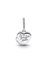 Charm Pendente Doppio Cuore Mamma Sei Bellissima