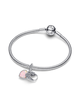 Charm Pendente Doppio Cuore Mamma Sei Bellissima
