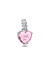 Charm Pendente Cuore Rosa Ti Voglio Bene Mamma