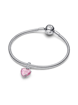 Charm Pendente Cuore Rosa Ti Voglio Bene Mamma