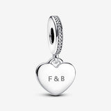 Charm Cuore Pendente da Incidere - Gioielleria Fondente