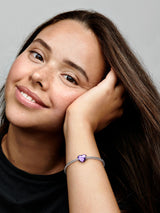 Charm Cuore Metallico Viola