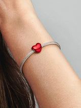 Charm Cuore Metallico Rosso