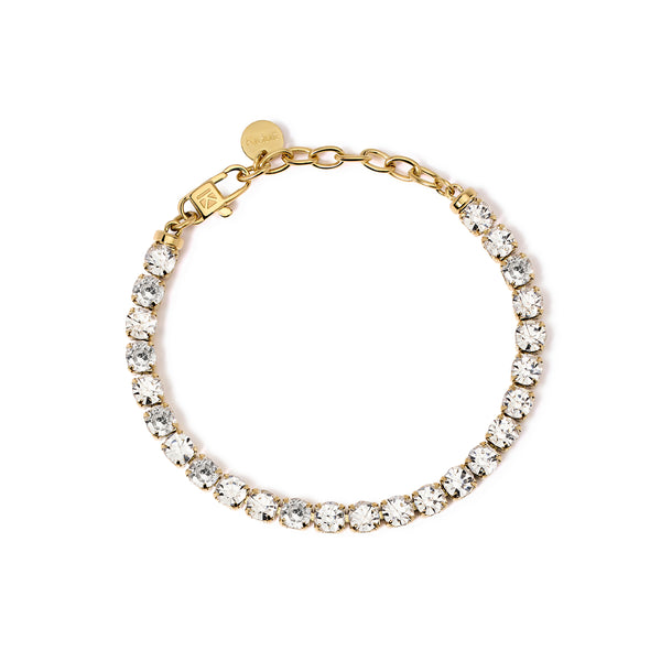 Bracciale in acciaio 316L PVD giallo cristalli
