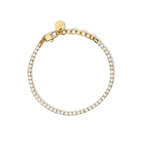Bracciale in acciaio 316L PVD giallo cristalli