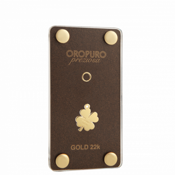 Ciondolo QUADRIFOGLIO in oro 22k