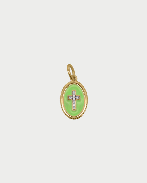 Charm MEDAGLIA CROCE PIETRE SMA VERDE